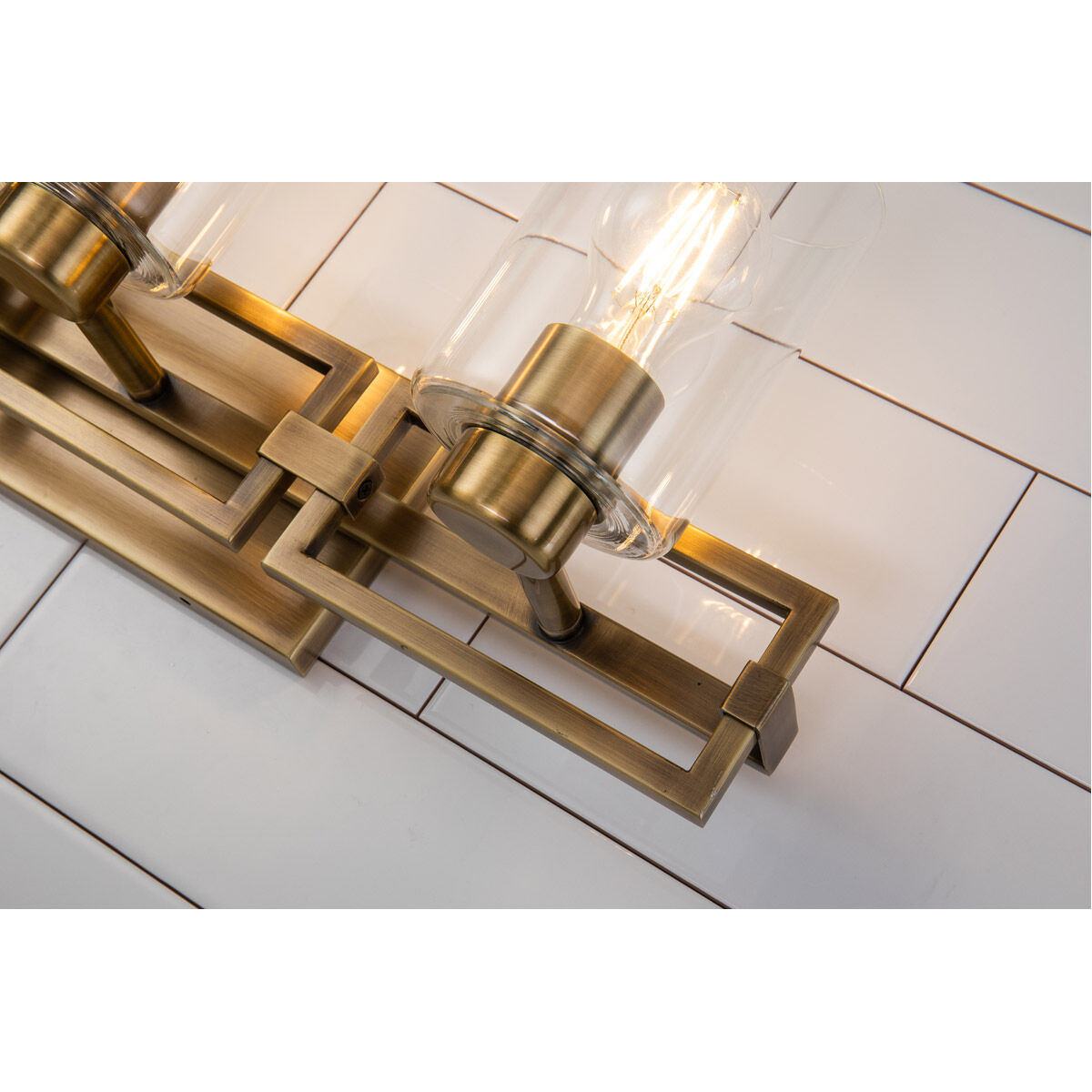 Estes 3 Light 23 inch ATB Bath Light Wall Light in Antique Brass
